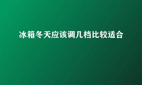 冰箱冬天应该调几档比较适合