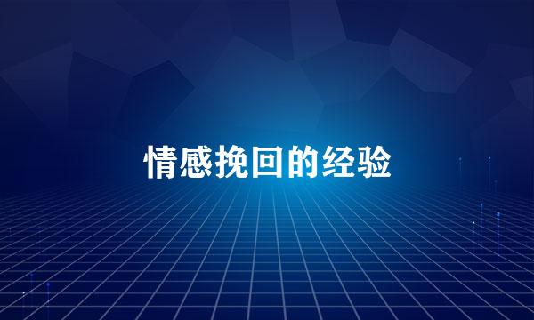 情感挽回的经验