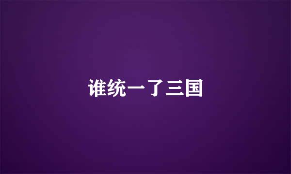 谁统一了三国