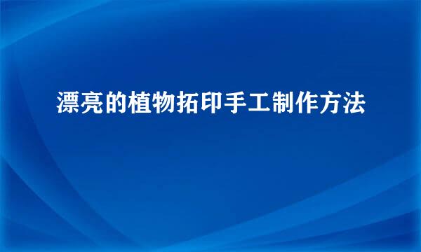 漂亮的植物拓印手工制作方法