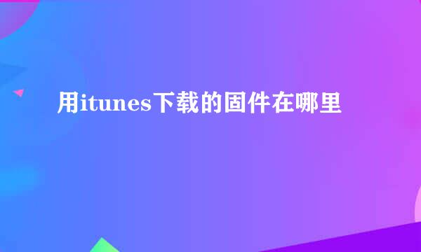 用itunes下载的固件在哪里