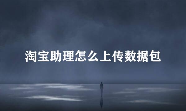 淘宝助理怎么上传数据包