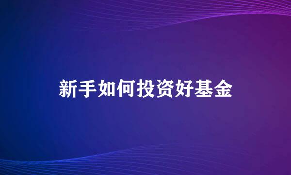新手如何投资好基金