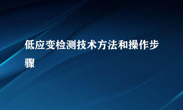 低应变检测技术方法和操作步骤