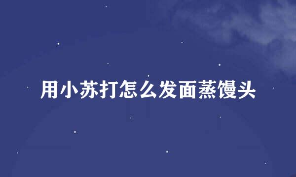 用小苏打怎么发面蒸馒头