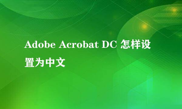 Adobe Acrobat DC 怎样设置为中文