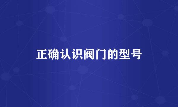 正确认识阀门的型号