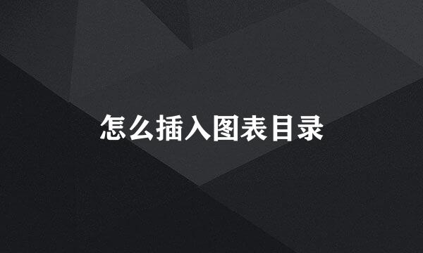怎么插入图表目录