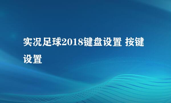 实况足球2018键盘设置 按键设置