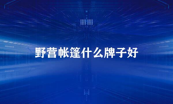野营帐篷什么牌子好