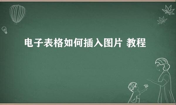 电子表格如何插入图片 教程