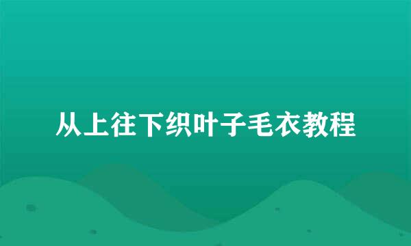 从上往下织叶子毛衣教程