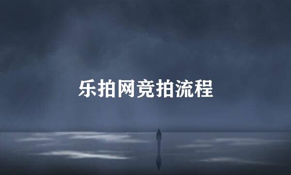 乐拍网竞拍流程