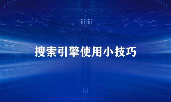 搜索引擎使用小技巧