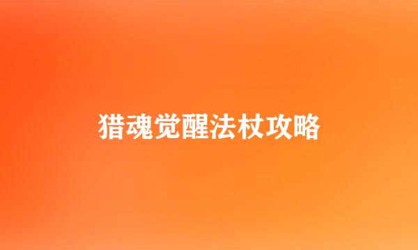 猎魂觉醒法杖攻略