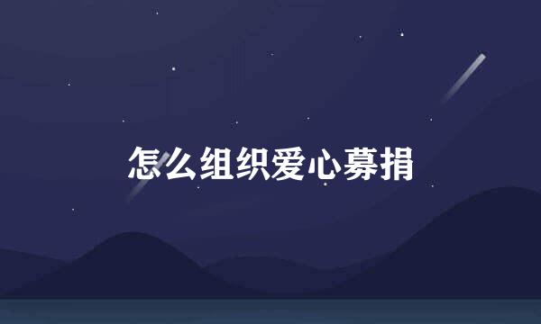 怎么组织爱心募捐