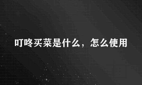 叮咚买菜是什么，怎么使用