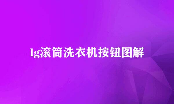 lg滚筒洗衣机按钮图解