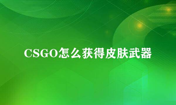 CSGO怎么获得皮肤武器