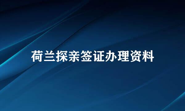 荷兰探亲签证办理资料