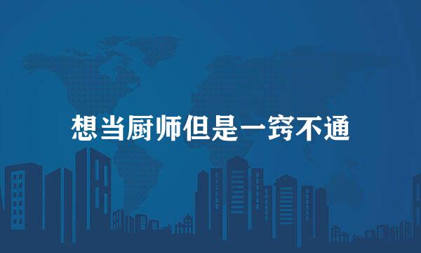 想当厨师但是一窍不通