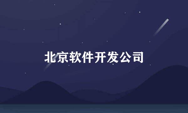 北京软件开发公司