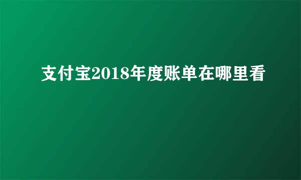 支付宝2018年度账单在哪里看