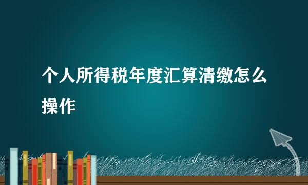 个人所得税年度汇算清缴怎么操作
