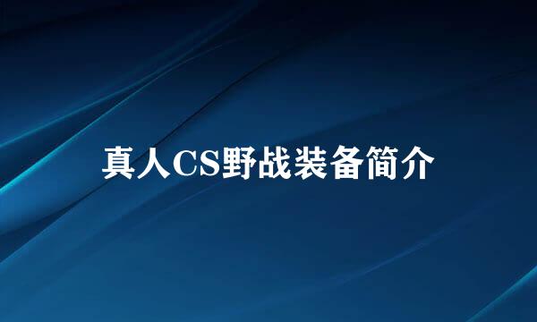 真人CS野战装备简介