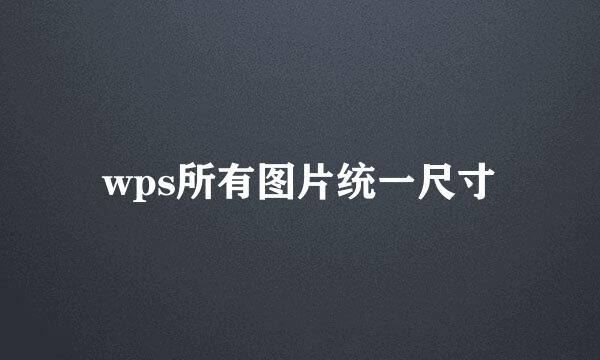 wps所有图片统一尺寸