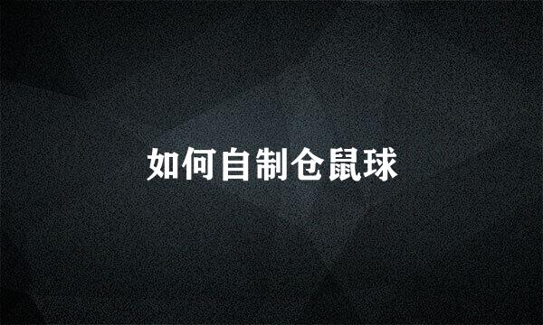 如何自制仓鼠球