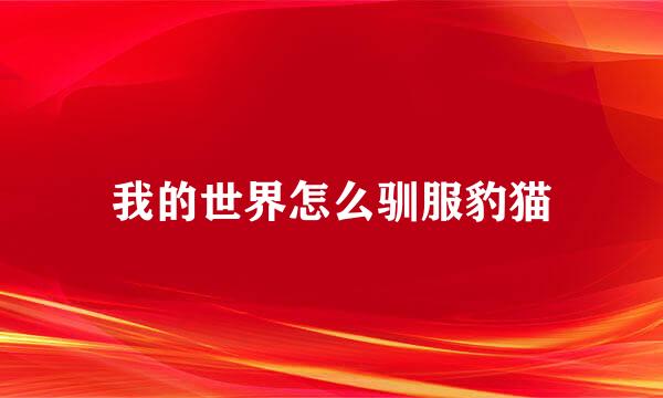 我的世界怎么驯服豹猫