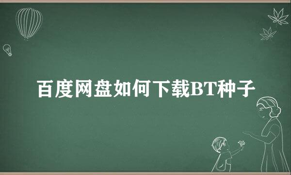 百度网盘如何下载BT种子