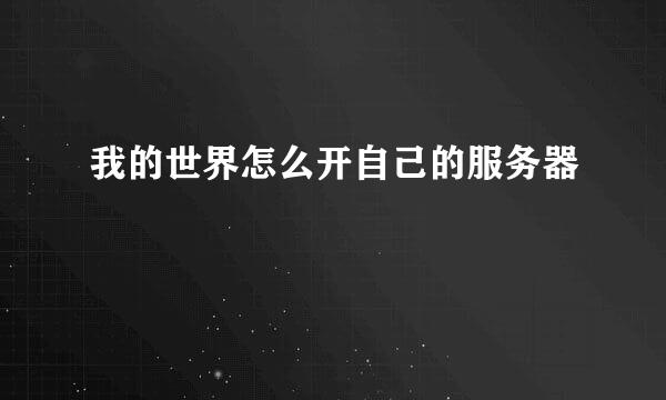 我的世界怎么开自己的服务器
