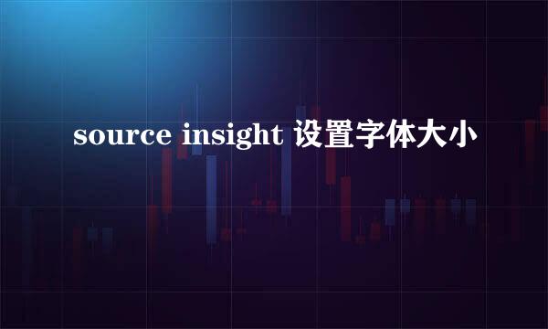source insight 设置字体大小