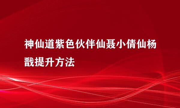 神仙道紫色伙伴仙聂小倩仙杨戬提升方法
