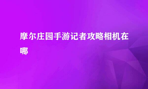 摩尔庄园手游记者攻略相机在哪