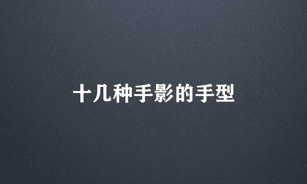 十几种手影的手型