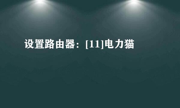 设置路由器：[11]电力猫