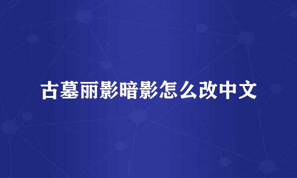 古墓丽影暗影怎么改中文