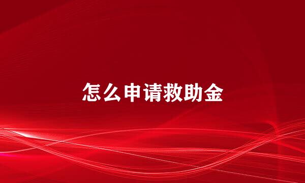 怎么申请救助金