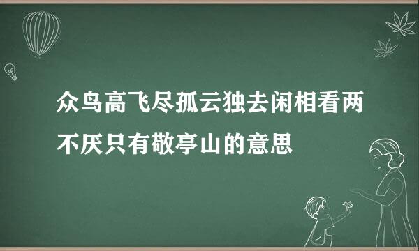 众鸟高飞尽孤云独去闲相看两不厌只有敬亭山的意思
