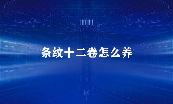 条纹十二卷怎么养