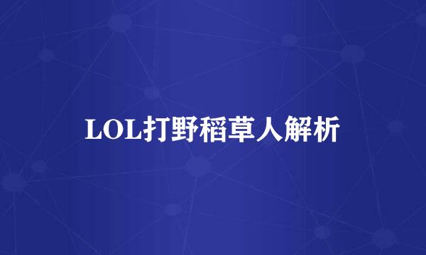 LOL打野稻草人解析