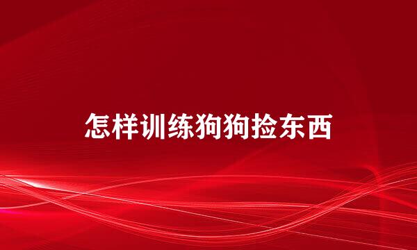 怎样训练狗狗捡东西