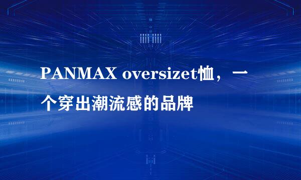 PANMAX oversizet恤，一个穿出潮流感的品牌