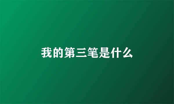 我的第三笔是什么