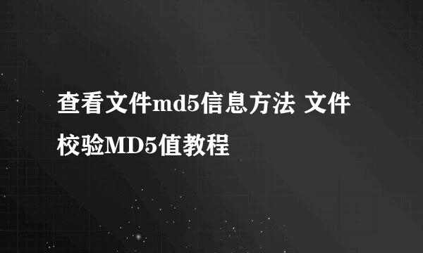 查看文件md5信息方法 文件校验MD5值教程
