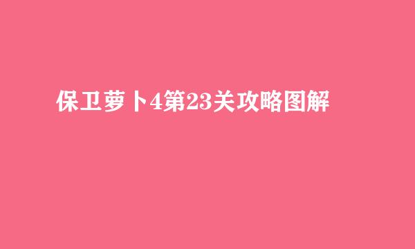 保卫萝卜4第23关攻略图解