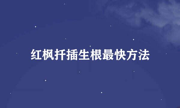 红枫扦插生根最快方法